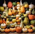 Gourds and squash, stacked up for presentation