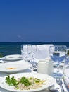 Gourme lunch on mediterranean shore Royalty Free Stock Photo