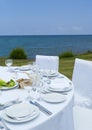 Gourme lunch on the sea shore Royalty Free Stock Photo