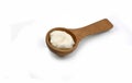 Horseradish sauce in wooden spoon isolated on white background Royalty Free Stock Photo
