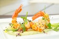 Gourmet appetizer with shrimp