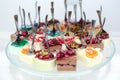 gourmet appetizers on the plate beautifully decorated cakes