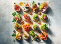 Gourmet Assorted Canape for festive dinner Royalty Free Stock Photo