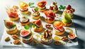 Gourmet Assorted Canape for festive dinner Royalty Free Stock Photo