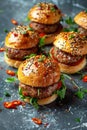Gourmet burgers with sesame seeds and parsley