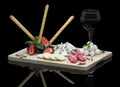 Gourmet cheese platter Royalty Free Stock Photo