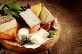 Gourmet cheese platter with fresh figs Royalty Free Stock Photo