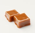 Gourmet Chocolate Caramels on a White Background