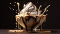 Gourmet chocolate dessert, creamy ice cream indulgence generated by AI Royalty Free Stock Photo