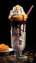 Gourmet chocolate dessert, sweet ice cream, refreshing milkshake, indulgent cocktail generated by AI