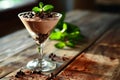 Gourmet Chocolate Mousse with Fresh Mint Garnish