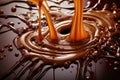 Gourmet chocolate sauce: creamy waves of sweetness Royalty Free Stock Photo