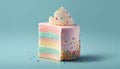 A gourmet cupcake adorned with multi colored icing ,generative AI Royalty Free Stock Photo