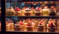 A gourmet cupcake buffet, a sweet celebration of indulgence and freshness generated by AI