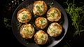 Gourmet Delight: Stuffed Portobello Mushrooms with Mozzarella and Gorgonzola Cheese