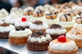 Gourmet delights: creamy cakes at the confectionery shop