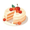 Gourmet dessert cake, sweet cherry candy