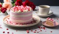 Gourmet dessert, chocolate cake, strawberry decoration, indulgence celebration generated by AI Royalty Free Stock Photo