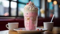 Gourmet dessert coffee, chocolate, cream, strawberry, whipped cream, milkshake generated by AI Royalty Free Stock Photo