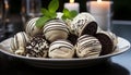 Gourmet dessert plate with chocolate truffle and fruit generated by AI Royalty Free Stock Photo