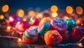 Gourmet dessert table with colorful candy decorations generated by AI Royalty Free Stock Photo