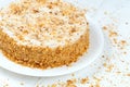 Gourmet easter carrot cake with cream and nut