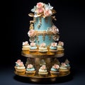 Gourmet Extravaganza: Tower of Cupcakes Celebrating Culinary Excellence