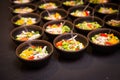 Gourmet Food Poke Bowl Appetizer at Catered Buffet Royalty Free Stock Photo