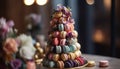 Gourmet French macaroon collection, a sweet indulgence generated by AI