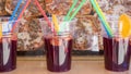 Gourmet, glasses of sangria in a food, refreshing summer drink
