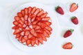 Gourmet homemade party strawberry sponge cake with