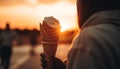 Gourmet ice cream cone brings summer joy generated by AI