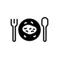 Black solid icon for Gourmet, food and fork