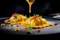 lobster ravioli with mustard sauce