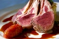 Gourmet lamb chops with garnishes