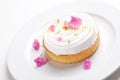 Gourmet Lemon Pie With Edible Flowers