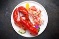 Gourmet lobster dinner. Italian restaurant. Menu. Royalty Free Stock Photo