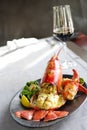 Gourmet lobster dinner at the restaurant Royalty Free Stock Photo