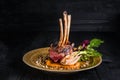 Gourmet Main Entree Course Grilled rack of lamb