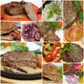 Gourmet meat collage - beef, veal and pork