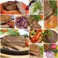 Gourmet meat collage - beef, veal and pork Royalty Free Stock Photo