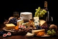 Gourmet Meat Sausages and Cheese Selection Plate with Antipasti. Delicacies and Flavors Galore Royalty Free Stock Photo