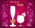 Gourmet mocktails and drinks party , goblet graphic party invitation card