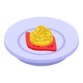 Gourmet molecular cuisine icon, isometric style