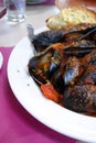 Gourmet mussels served with fresh herbs for a tasty seafood meal Royalty Free Stock Photo