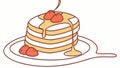 Gourmet Pancakes with Cherry, Delicious Breakfast Indulgence, vector design Generative AI Royalty Free Stock Photo