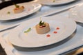 Gourmet pate starter in a restaurant kitchen, catering business