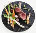 Gourmet platter of tender trimmed lamb cutlets