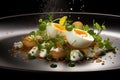 Gourmet Poached Egg on Potato Foam