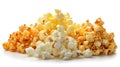 Gourmet Popcorn Collection on White Background for Creative Projects Royalty Free Stock Photo